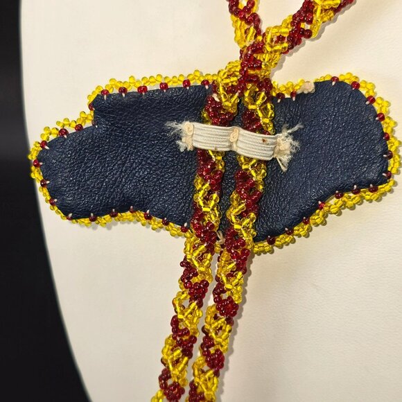 Handmade Beaded Lariat Necklace With Yellow Bird Pendant Red Yellow HS205 - Picture 7 of 7